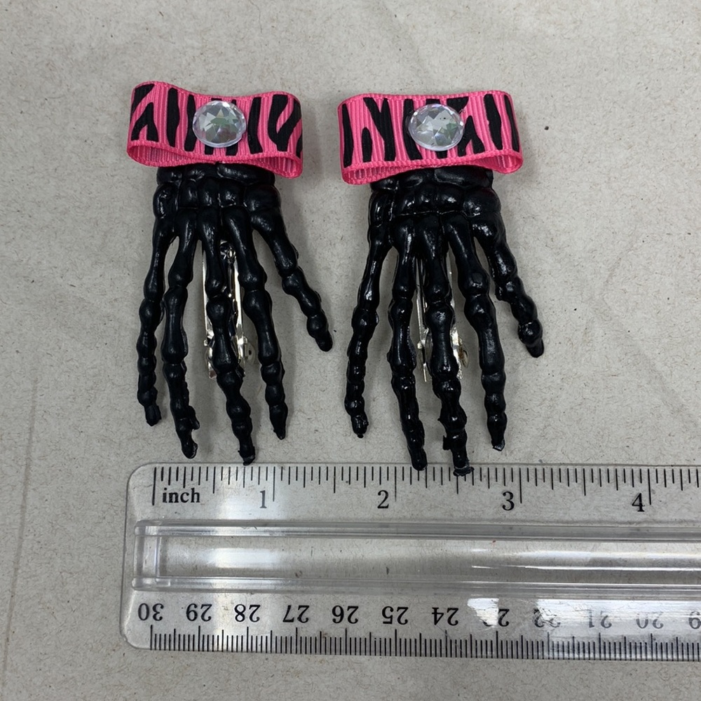 Hair clips skeleton hand hair accessories Halloween Day of Dead Dia de Muertos - Picture 8 of 16